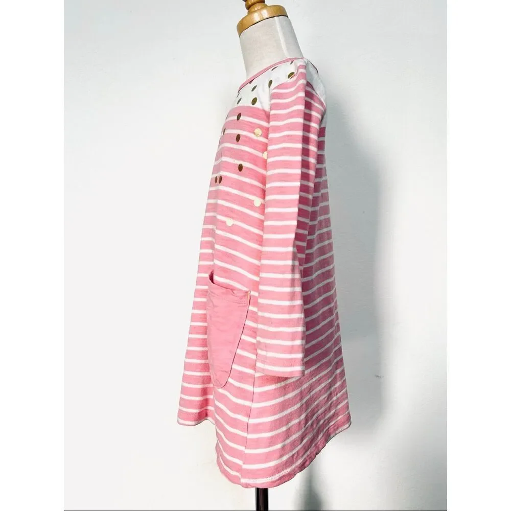 Mini Boden Toddler Girls 4/5 Striped Knit Patch Pocket Dress